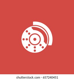wheel icon. sign design. red background