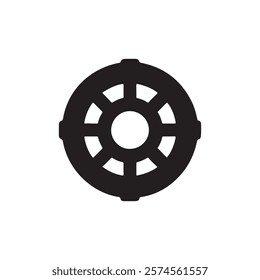 
Wheel icon silhouette vector illustration on white background.