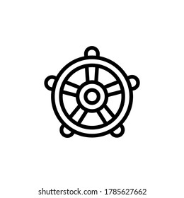 Wheel icon. Simple line, outline vector elements of pirate icons for ui and ux, website or mobile application