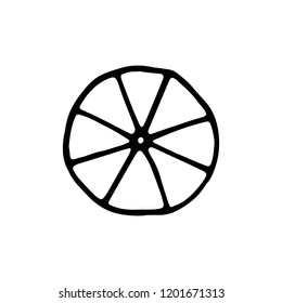 wheel icon. sketch. isolated object.