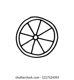 wheel icon. sketch isolated object black.