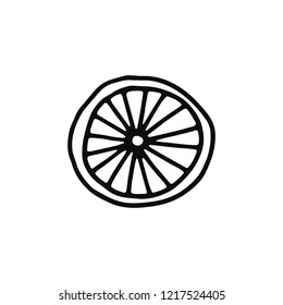 wheel icon. sketch isolated object black.