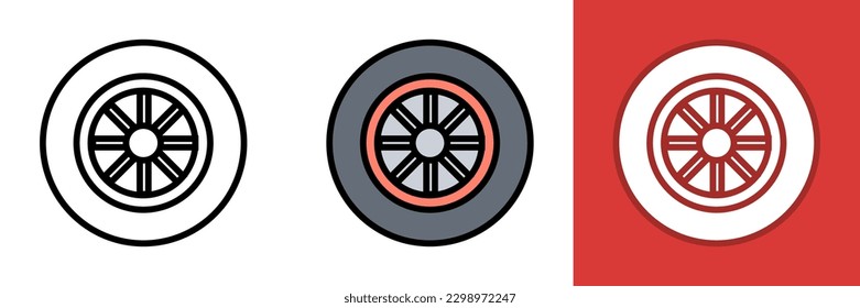 Wheel Icon, the wheel icon is a symbol that represents a vehicle's wheel, which is an essential part of the vehicle's structure.