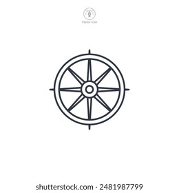 Wheel Icon symbol vector illustration isolated on white background