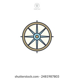 Wheel Icon symbol vector illustration isolated on white background