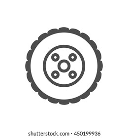wheel icon. thin line design