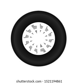 Wheel icon vector 3d eps, vehicle wheel
