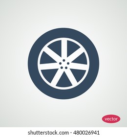 wheel icon, vector best flat icon, EPS