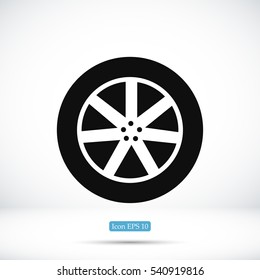 wheel icon, vector best flat icon, EPS
