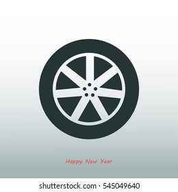 wheel icon, vector best flat icon, EPS