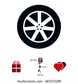 wheel icon, vector best flat icon, EPS