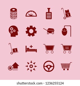 wheel icon. wheel vector icons set computer mouse, hospital bed, gear and speedometer