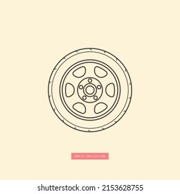 Wheel icon. Vector illustration eps 10