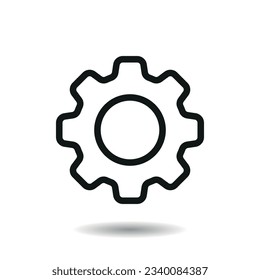 Ilustración vectorial de icono de rueda. Icono de engranaje sobre fondo aislado. Concepto de signo de rueda de coñac.
