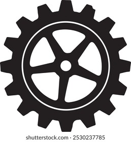 Icono de rueda Ilustración vectorial.one engranaje sobre fondo aislado.