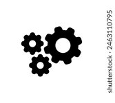 Wheel icon vector illustration. Three gear on isolated background. Cogwheel sign concept.
