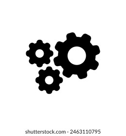 Wheel icon vector illustration. Three gear on isolated background. Cogwheel sign concept.