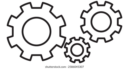 Wheel icon vector illustration. Three gear on isolated background. Cogwheel sign concept. 1176