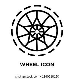 Wheel icon vector isolated on white background, Wheel transparent sign , linear symbol and stroke design elements in outline style