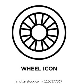 Wheel icon vector isolated on white background, Wheel transparent sign , linear symbol and stroke design elements in outline style
