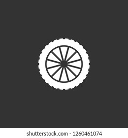 wheel icon vector. wheel sign on black background. wheel icon for web and app