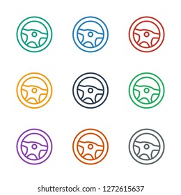 wheel icon white background. Editable outline wheel icon from entertainment. Trendy wheel icon for web and mobile.