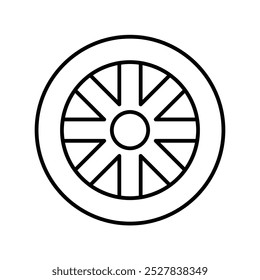wheel icon with white background vector stock illustration
