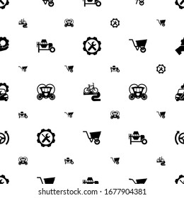 wheel icons pattern seamless. Included editable filled Repair service, Bike tour, Wheelbarrow, concrete mixer, Brougham, wheelbarrow, Car repair service icons. wheel icons for web and mobile.