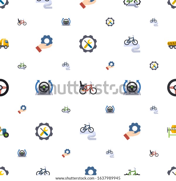 wheel icons\
pattern seamless. Included editable flat Repair service, Bike Child\
seat, bike repair service, Services, Autopilot, Bike tour icons.\
wheel icons for web and\
mobile.