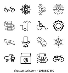 Wheel Icons Set 16 Editable Outline Stock Vector (Royalty Free ...