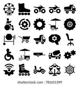 Wheel Icons Set 25 Editable Filled Stock Vector (Royalty Free ...