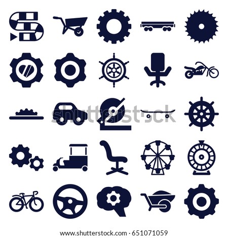 Wheel Icons Set Set 25 Wheel Stock Vector Royalty Free