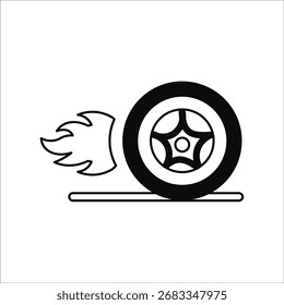 Iconos de la rueda. Vector de línea simple
