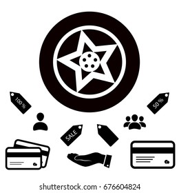 wheel icons, vector best flat icon, EPS