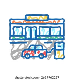 wheel inflation doodle icon sketch vector. wheel inflation sign. isolated symbol illustration