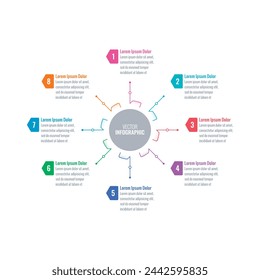 wheel infographic template. eight step briefing template. annual report, informational template for magazine. Infographic template for industry, energy, business, technology, science