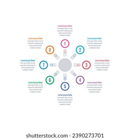 wheel infographic template. eight steps infographic template. education, internet, annual report, business, magazine infographic template