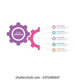 wheel infographic template. five step wheel information template. growth and business infographic