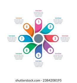 wheel information template. eight steps infographic template. infographic template for annual report, web, magazine, internet