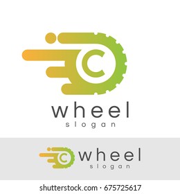 wheel initial Letter C Logo design