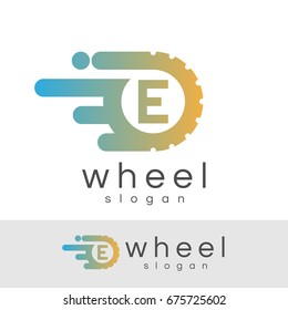 wheel initial Letter E Logo design