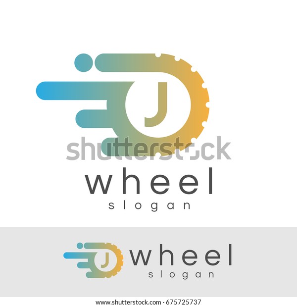 wheel initial Letter J Logo\
design