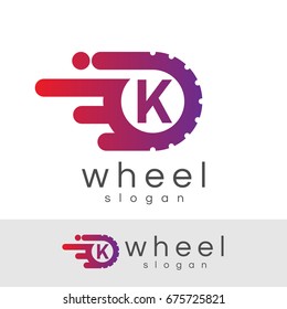 wheel initial Letter K Logo design