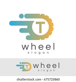 wheel initial Letter T Logo design