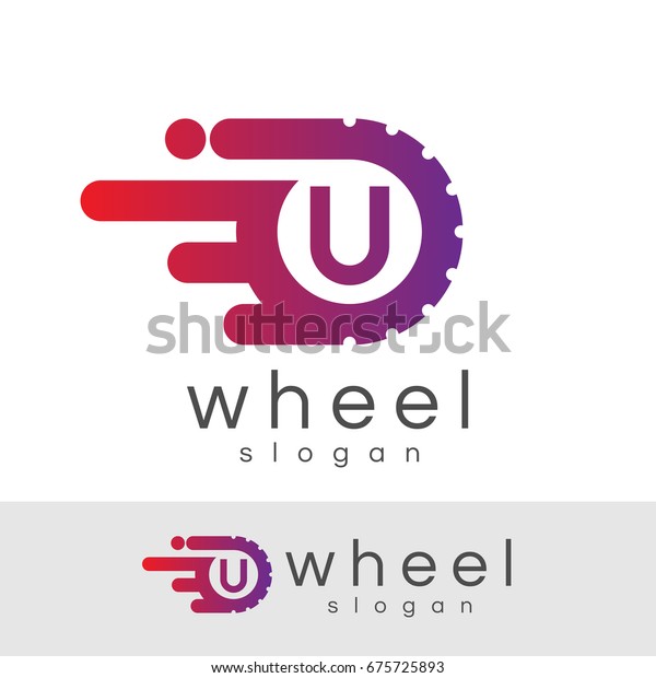 wheel initial Letter U Logo\
design