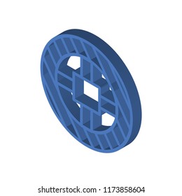 Wheel isometric left top view 3D icon