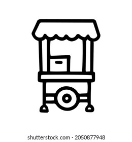 icono simple del doodle vectorial de la línea de quiosco de rueda