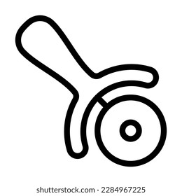 Wheel Knife Vector Line Icon Design