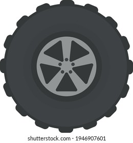 Wheel. A large wheel from a tractor or truck. Wheel puncture.