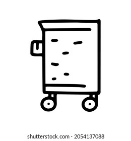 wheel laundry basket line vector doodle simple icon